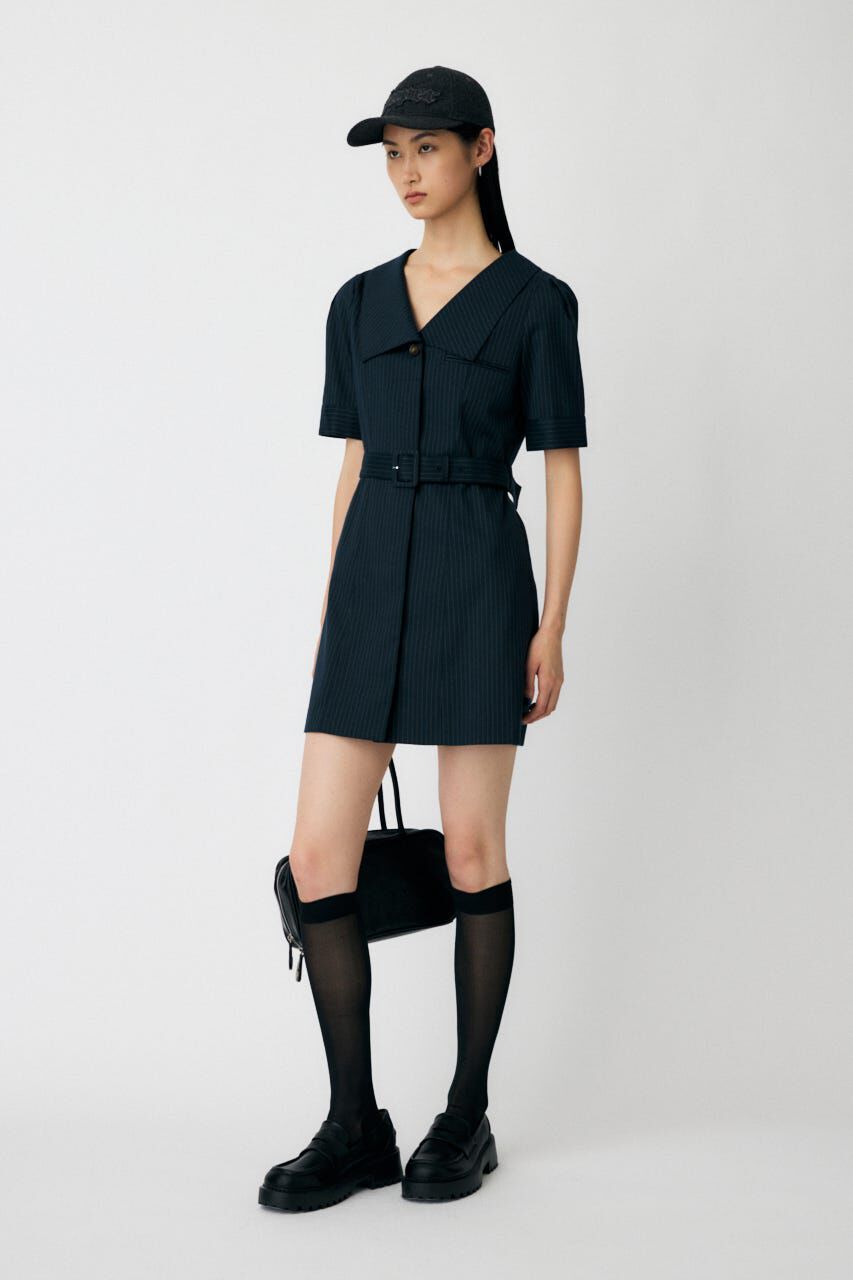 MOUSSY「BIG COLLAR MINI ドレス」|ワンピース|