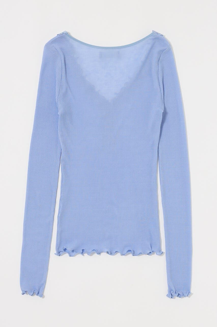 MOUSSY「LACE TRIM ロングスリーブ TEE」|Tシャツ・カットソー|