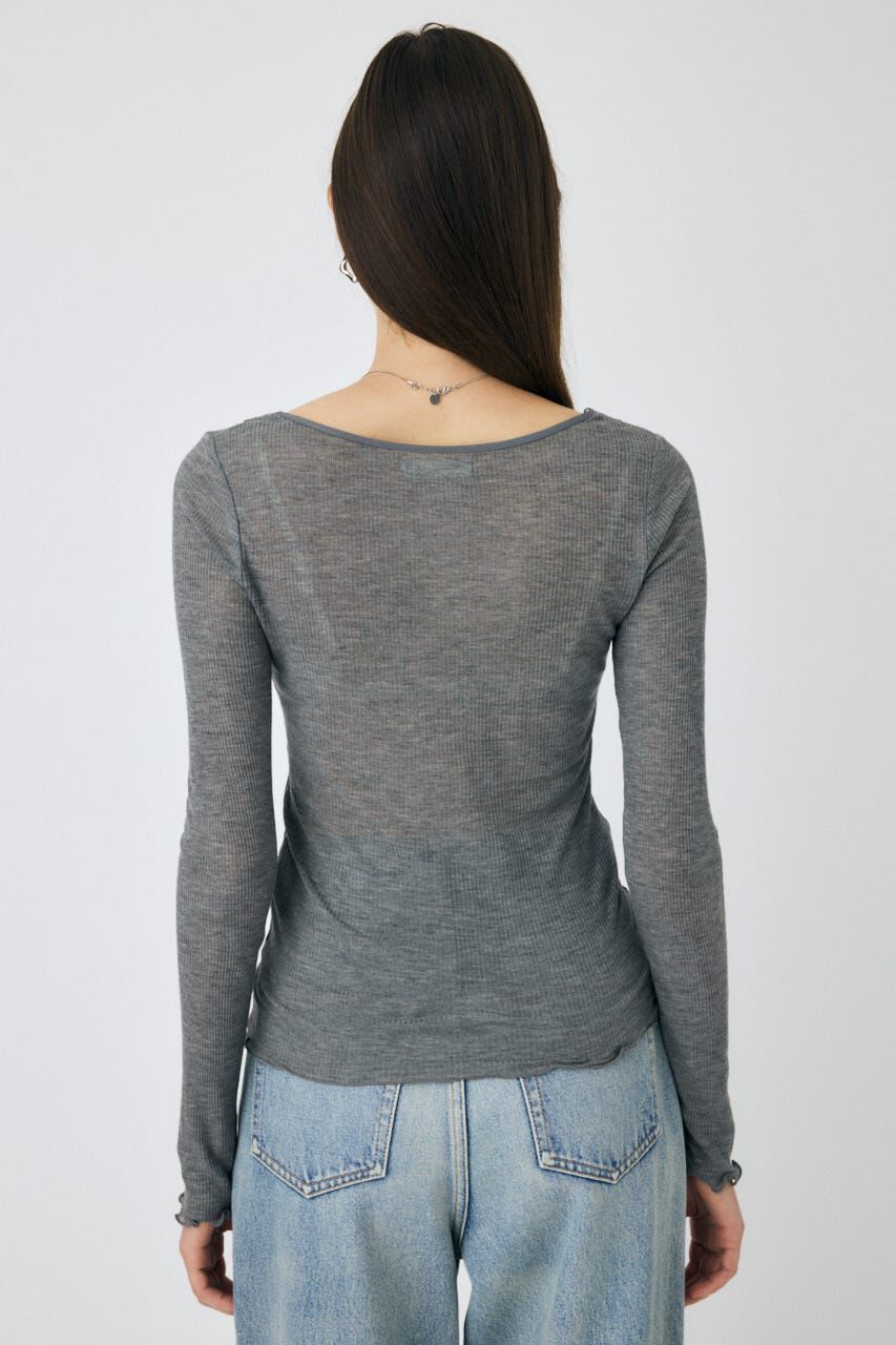 MOUSSY「LACE TRIM ロングスリーブ TEE」|Tシャツ・カットソー|