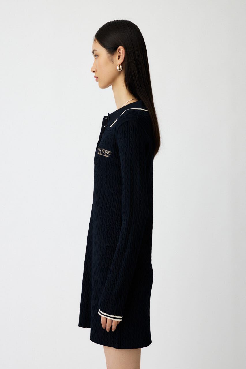 MOUSSY「LOGO CABLE KNIT ミニドレス」|ワンピース|