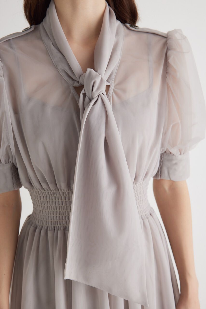 rienda「ネクタイチュールフレア OP」|ワンピース|