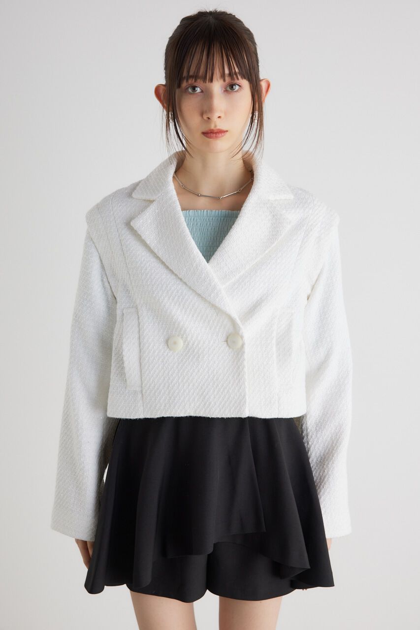 rienda「2wayショルダーツイードショート JK」|ダウンベスト・ベスト|