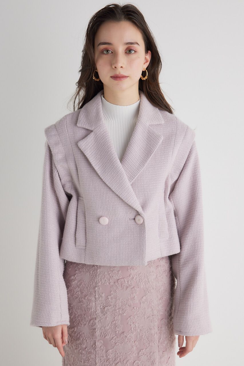 rienda「2wayショルダーツイードショート JK」|ダウンベスト・ベスト|