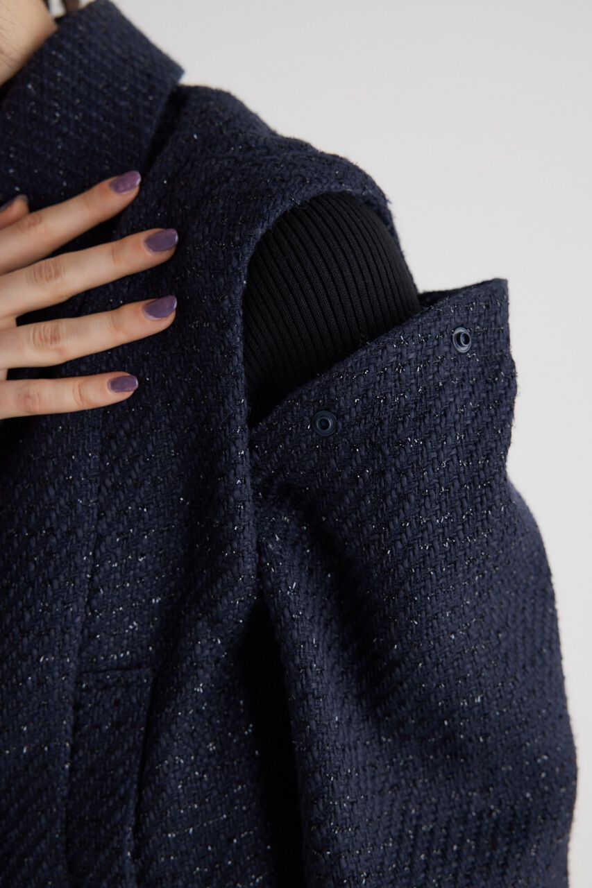 rienda「2wayショルダーツイードショート JK」|ダウンベスト・ベスト|