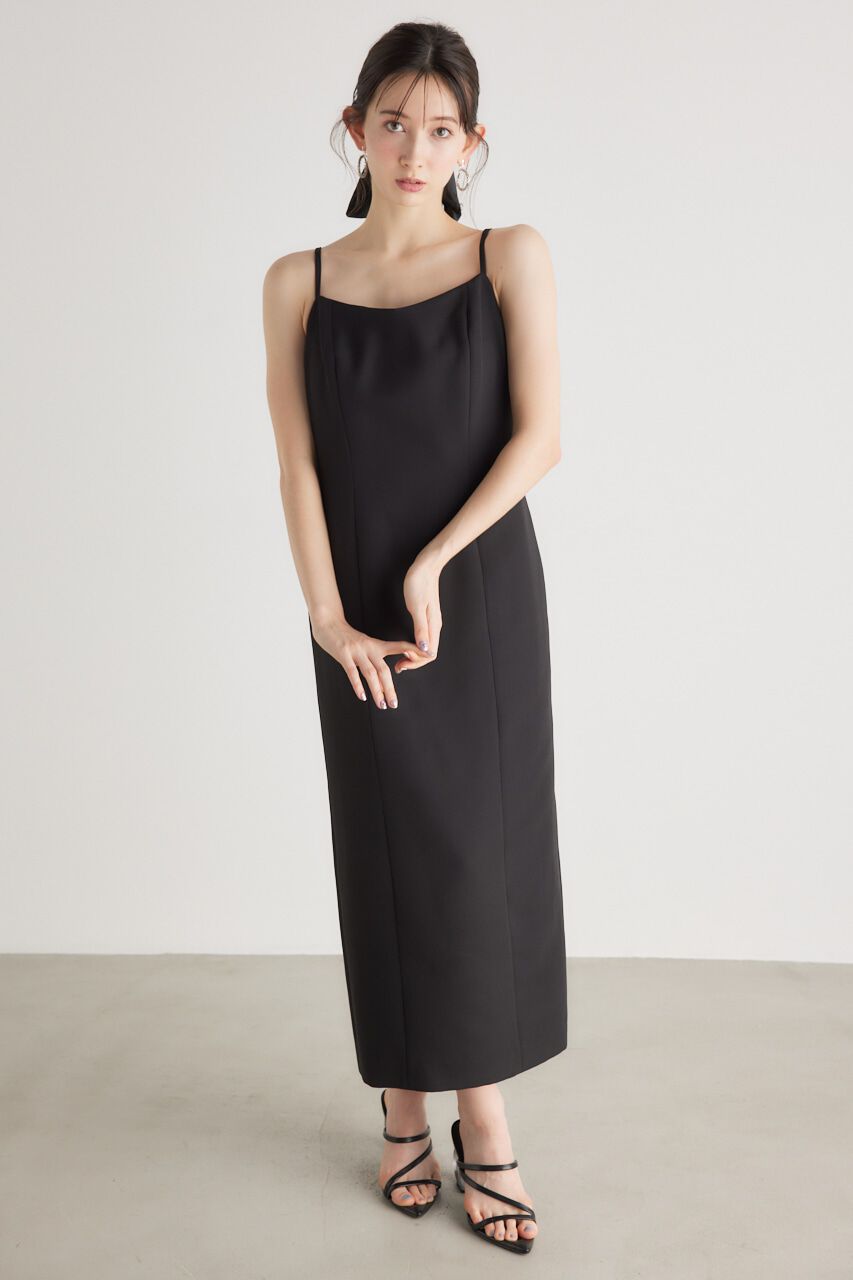 rienda「バックストリングシンプルキャミOP」|ワンピース|BLK