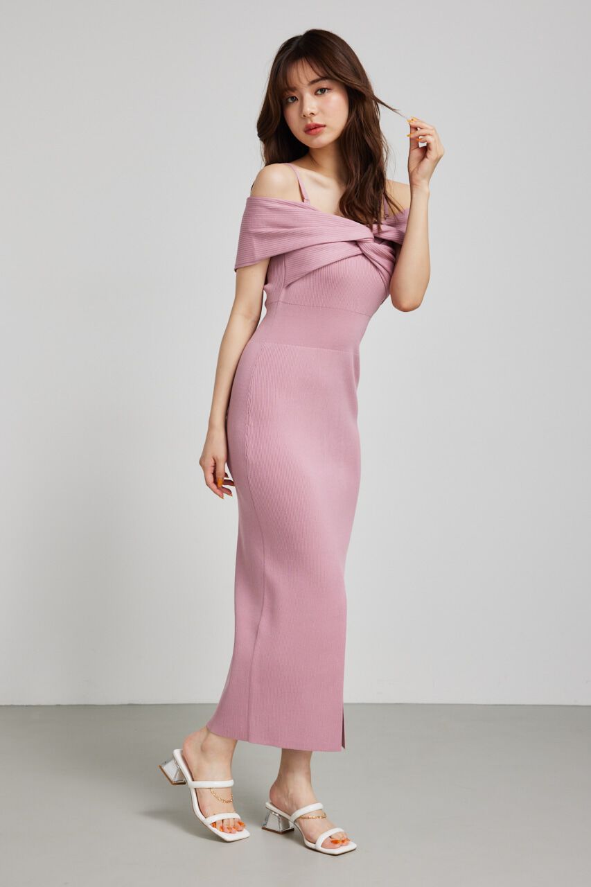 rienda「アシンメトリータイトニットワンピース」|ワンピース|