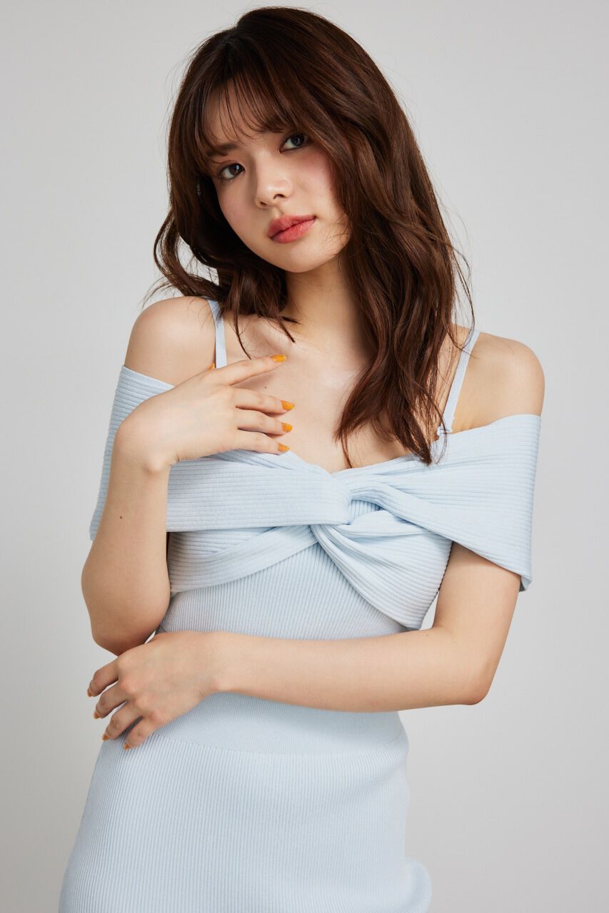 rienda「アシンメトリータイトニットワンピース」|ワンピース|