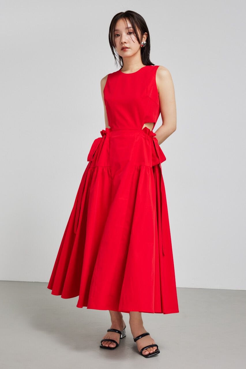 rienda「サイドリボンドロンストフレアワンピース」|ワンピース|