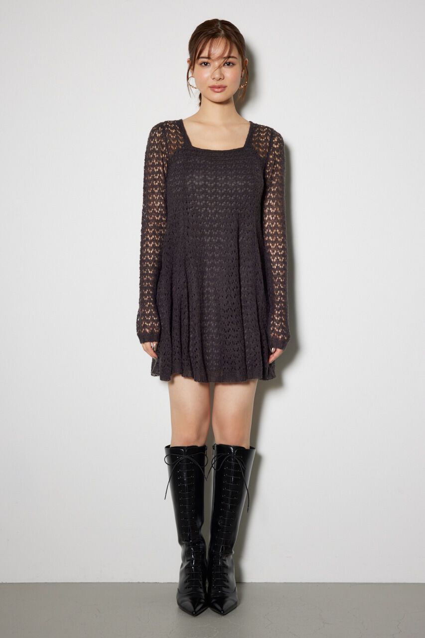 rienda「ソフティーニットフレアミニワンピース」|ワンピース|