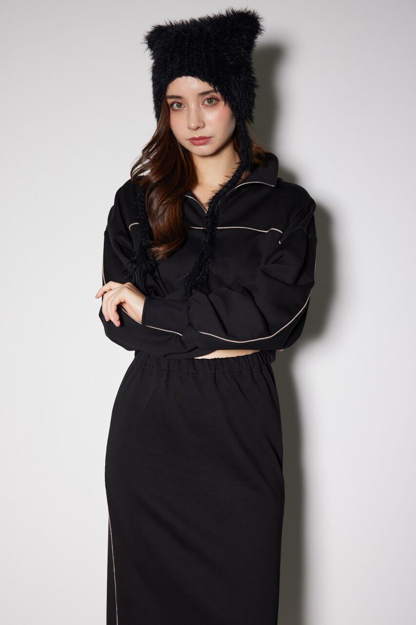 rienda「ハーフジップトラックスウェットタイトワンピース」|ワンピース|