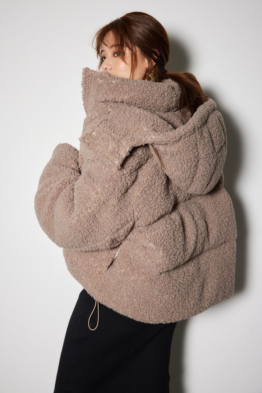 rienda「フード付きショートボアダウンジャケット」|その他|