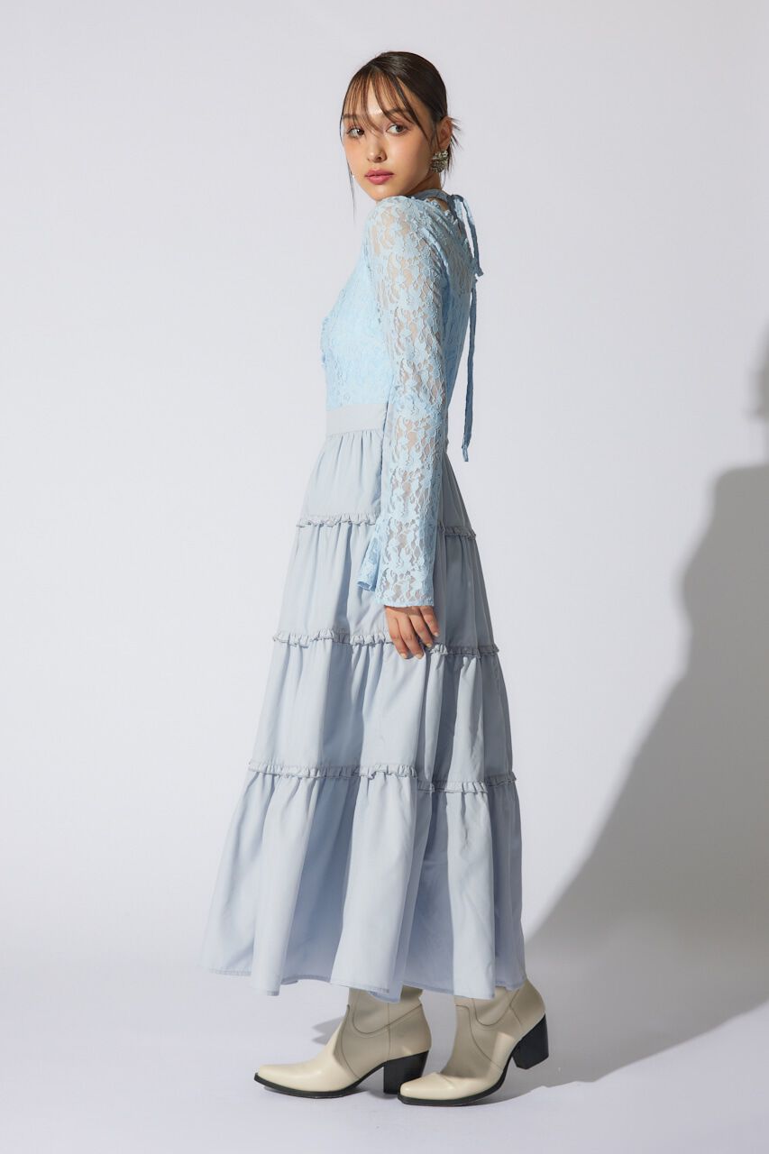 rienda「レーストップコンビフレアワンピース」|ワンピース|