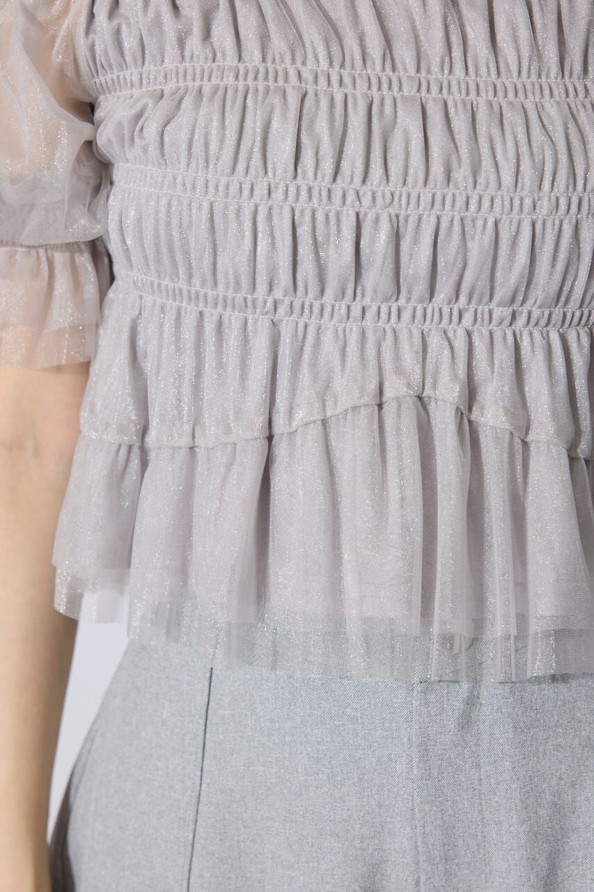 rienda「シアーオフショルショートスリーブブラウス」|シャツ・ブラウス|