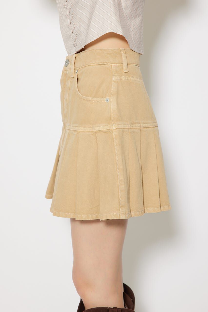 rienda「プリーツデニムスコートショートパンツ」|デニム|