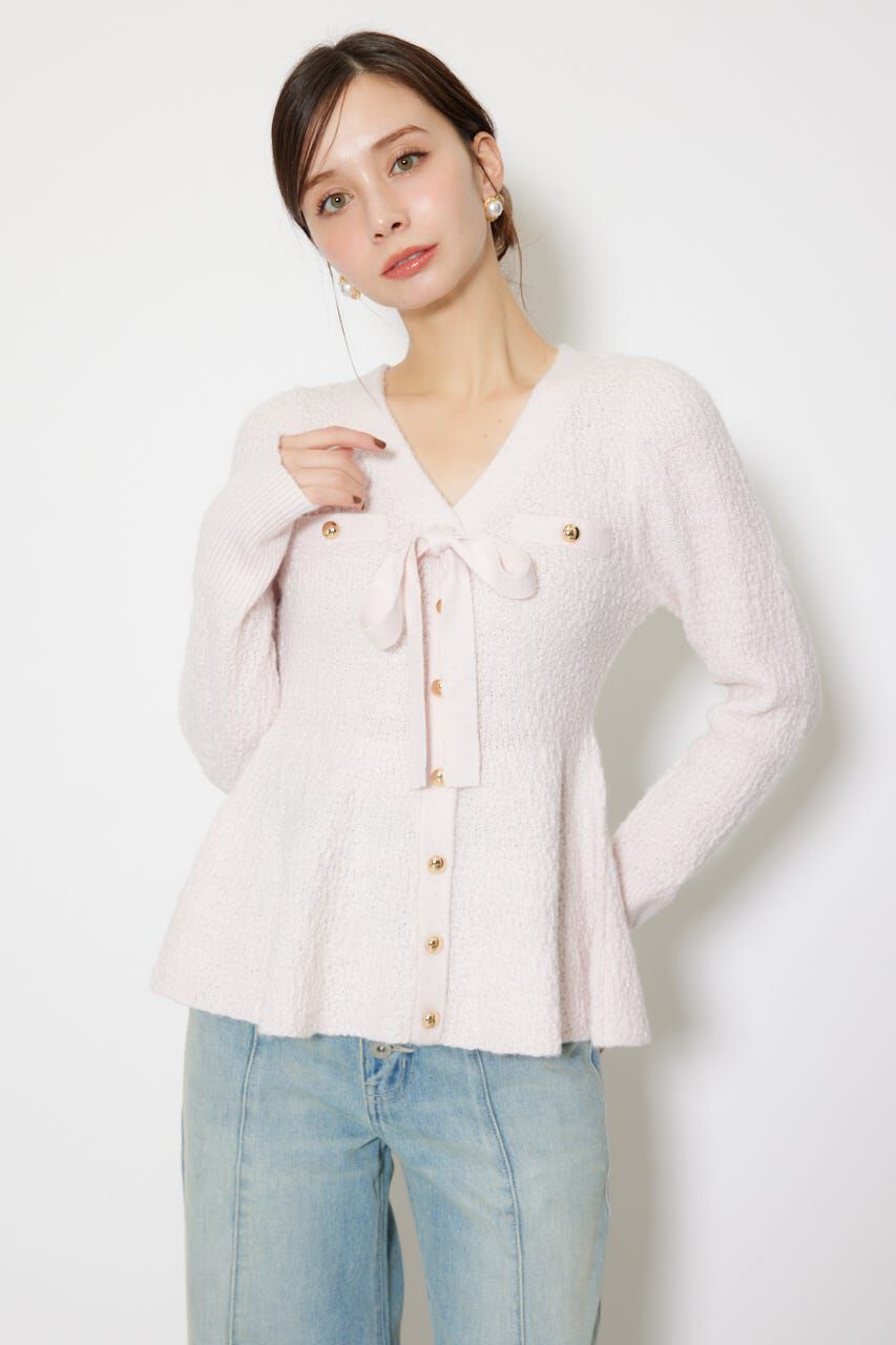 rienda「2WAYペプラムニットカーディガントップス」|ニット・セーター|