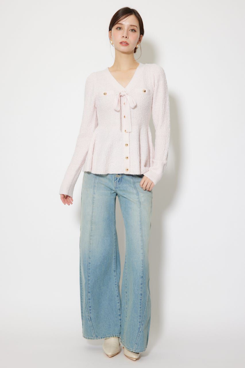 rienda「2WAYペプラムニットカーディガントップス」|ニット・セーター|