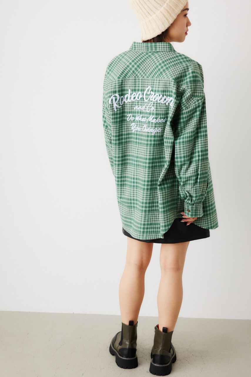 RODEO CROWNS「LOGO ルーズチェックシャツ」|シャツ・ブラウス|