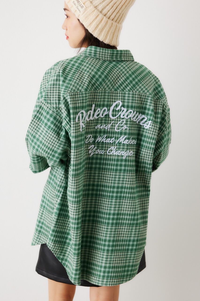 RODEO CROWNS「LOGO ルーズチェックシャツ」|シャツ・ブラウス|