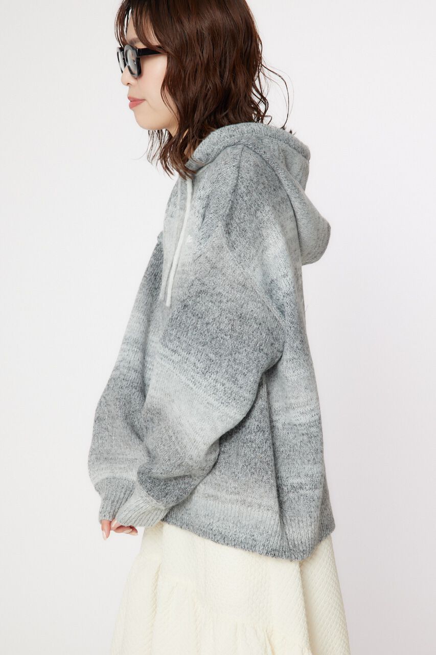 RODEO CROWNS「グラデーションニットフーディートップス」|ニット・セーター|