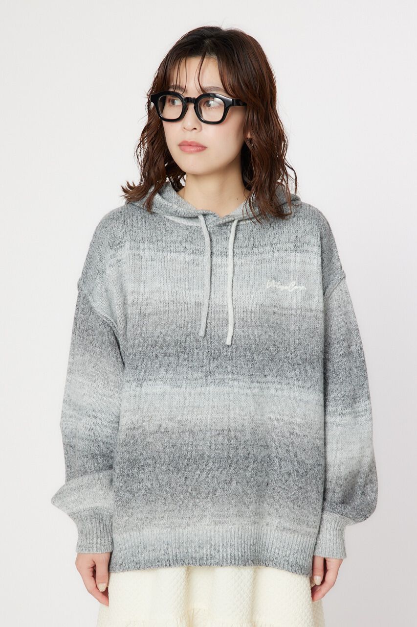 RODEO CROWNS「グラデーションニットフーディートップス」|ニット・セーター|