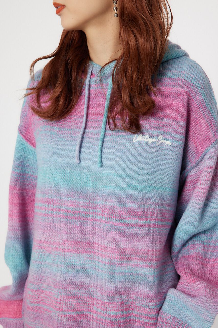 RODEO CROWNS「グラデーションニットフーディートップス」|ニット・セーター|