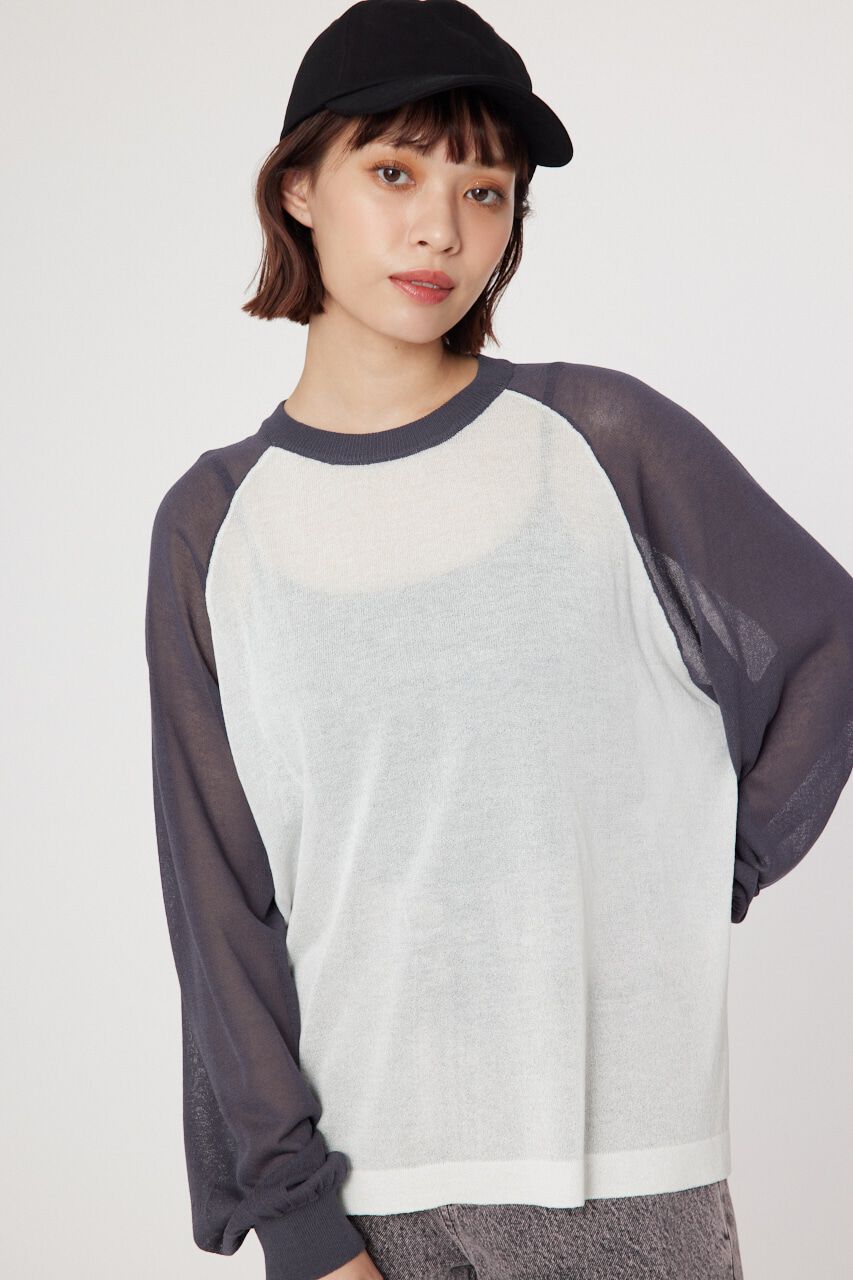 RODEO CROWNS「シアーラグランニットトップス」|ニット・セーター|GRY