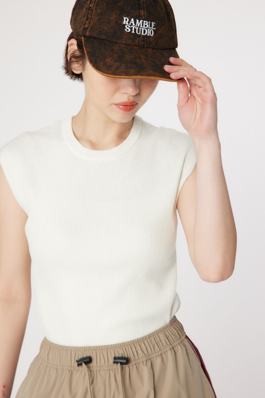 RODEO CROWNS「BASIC ノースリーブ ニット トップス」|タンクトップ|