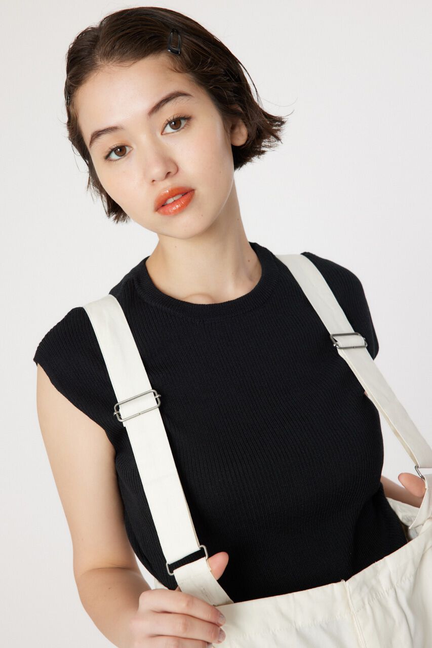 RODEO CROWNS「BASIC ノースリーブ ニット トップス」|タンクトップ|BLK