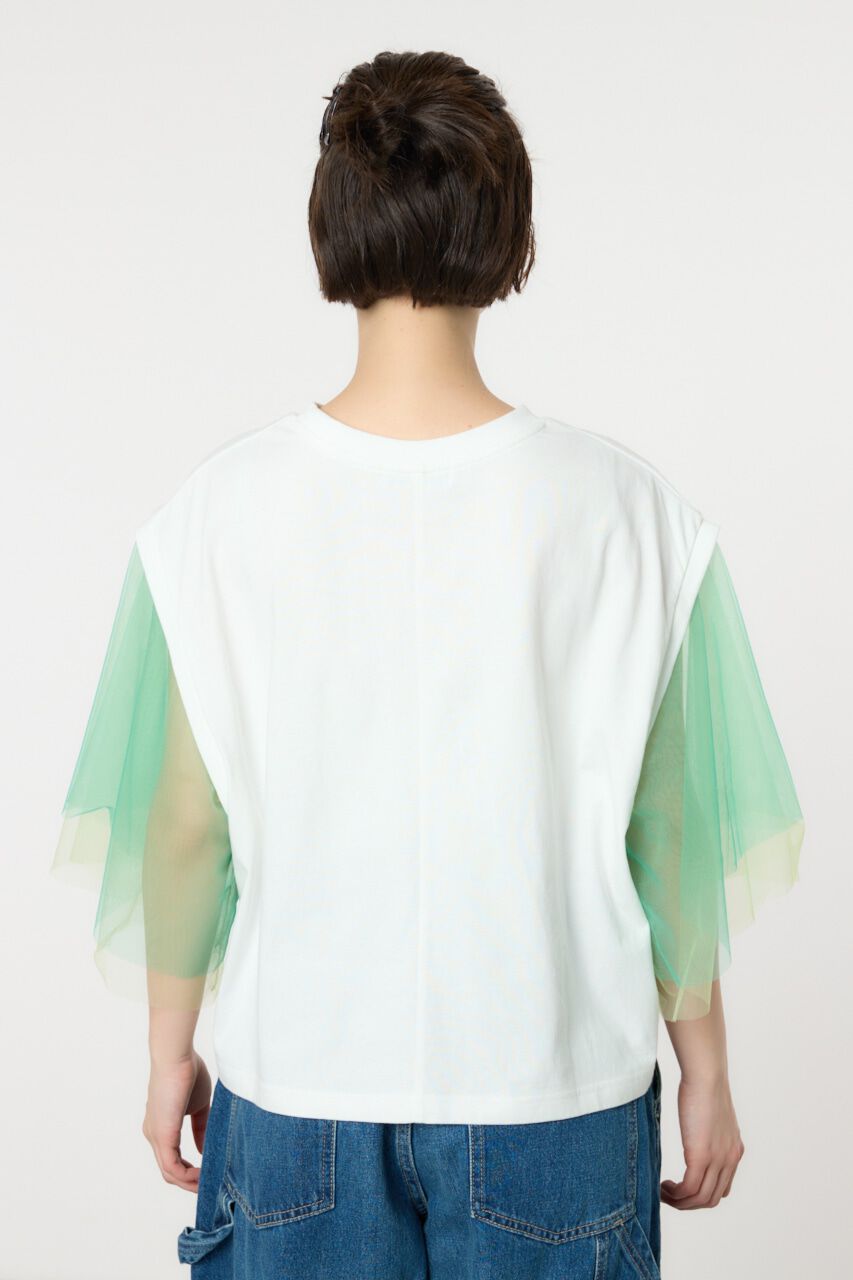 RODEO CROWNS「チュールスリーブカレッジTシャツ」|Tシャツ・カットソー|