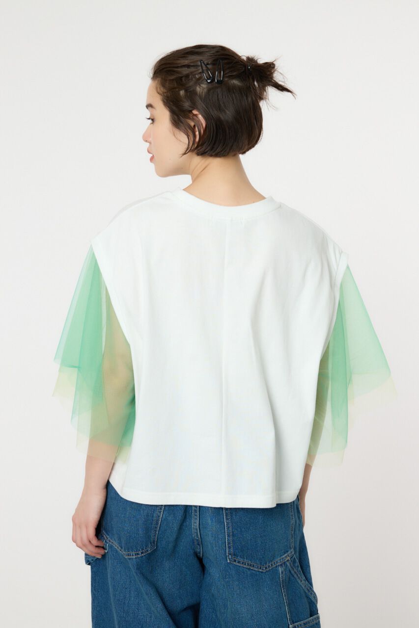 RODEO CROWNS「チュールスリーブカレッジTシャツ」|Tシャツ・カットソー|