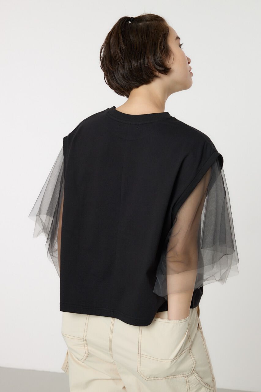 RODEO CROWNS「チュールスリーブカレッジTシャツ」|Tシャツ・カットソー|