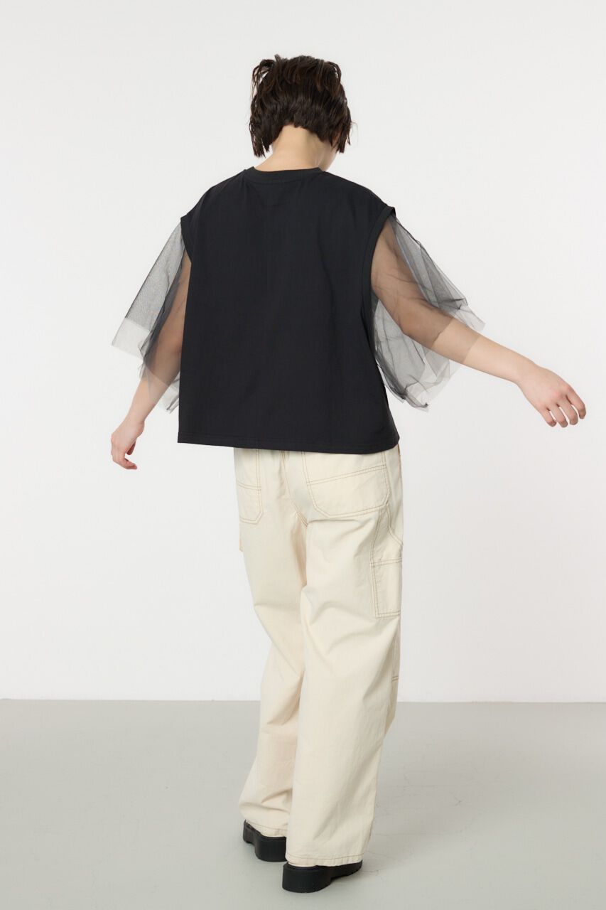 RODEO CROWNS「チュールスリーブカレッジTシャツ」|Tシャツ・カットソー|