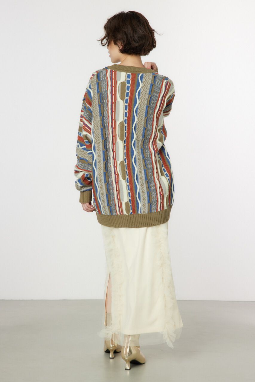 RODEO CROWNS「3Dマルチカラーニットカーディガン」|カーディガン|