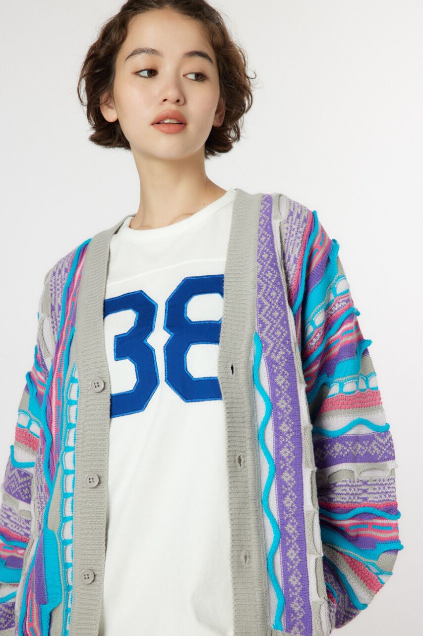 RODEO CROWNS「3Dマルチカラーニットカーディガン」|カーディガン|