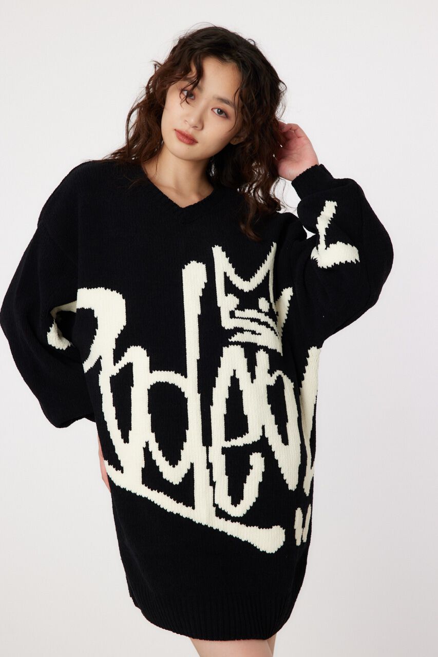 RODEO CROWNS「2WAY モールロゴニットワンピース」|ワンピース|BLK