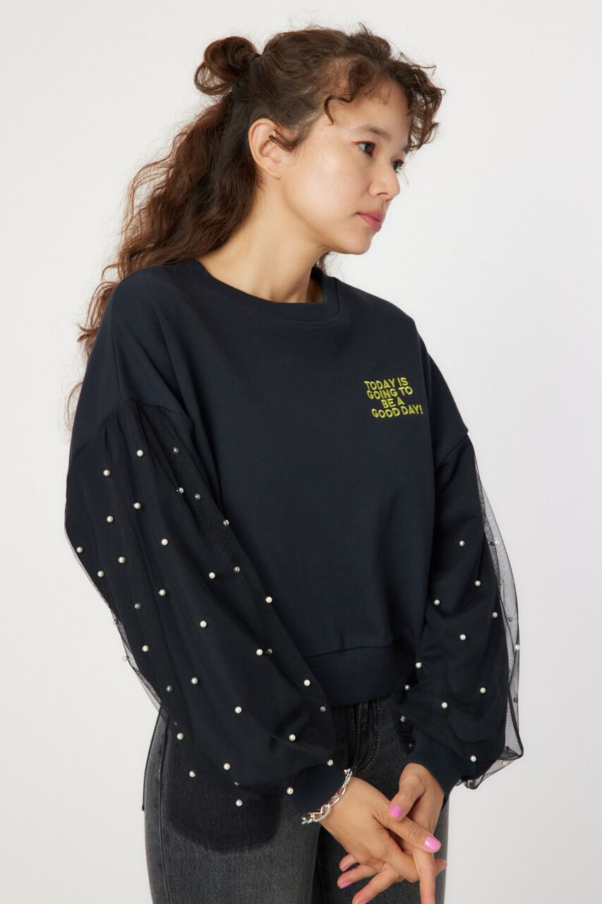 RODEO CROWNS「デコレーションスリーブスウェット」|パーカー|