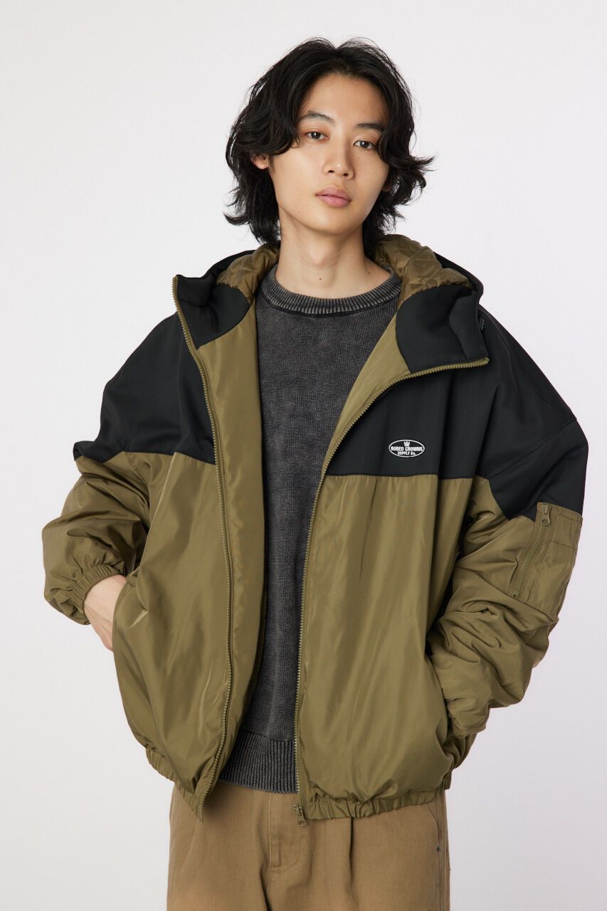 RODEO CROWNS「bicolor hooded ジャケット」|ブルゾン・スタジャン|