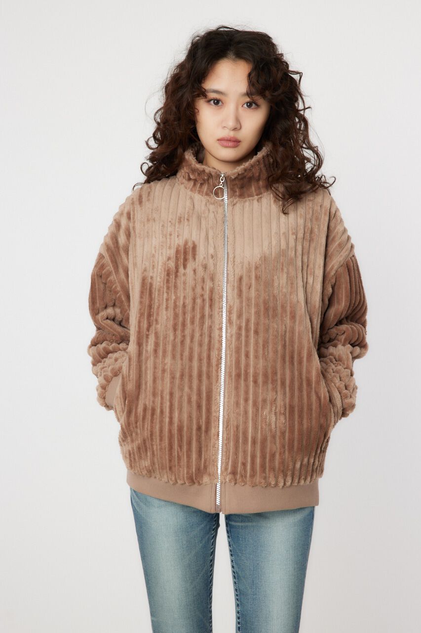 RODEO CROWNS「ハリヌキバックLOGOフェイクファージャケット」|ブルゾン・スタジャン|