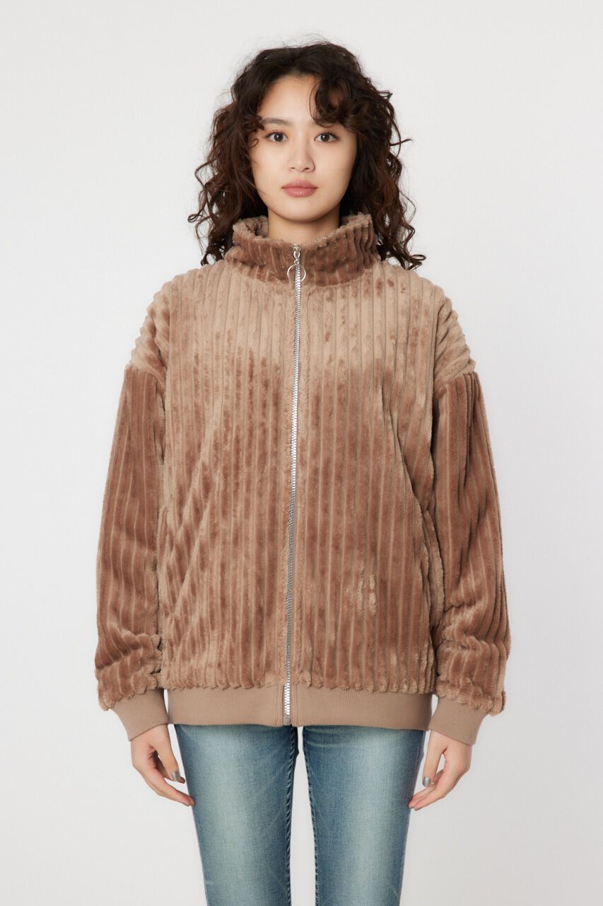 RODEO CROWNS「ハリヌキバックLOGOフェイクファージャケット」|ブルゾン・スタジャン|