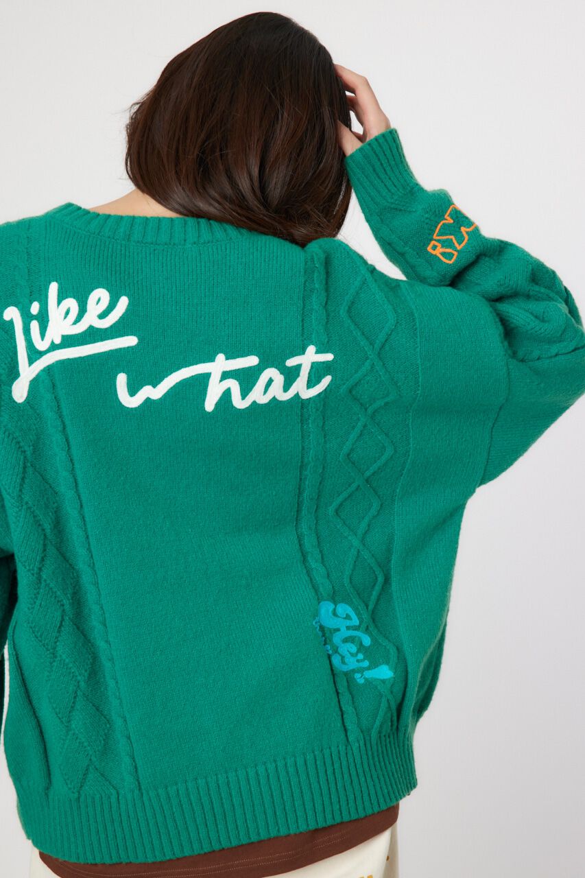 RODEO CROWNS「EMB MOTIFSケーブルカーディガン」|カーディガン|