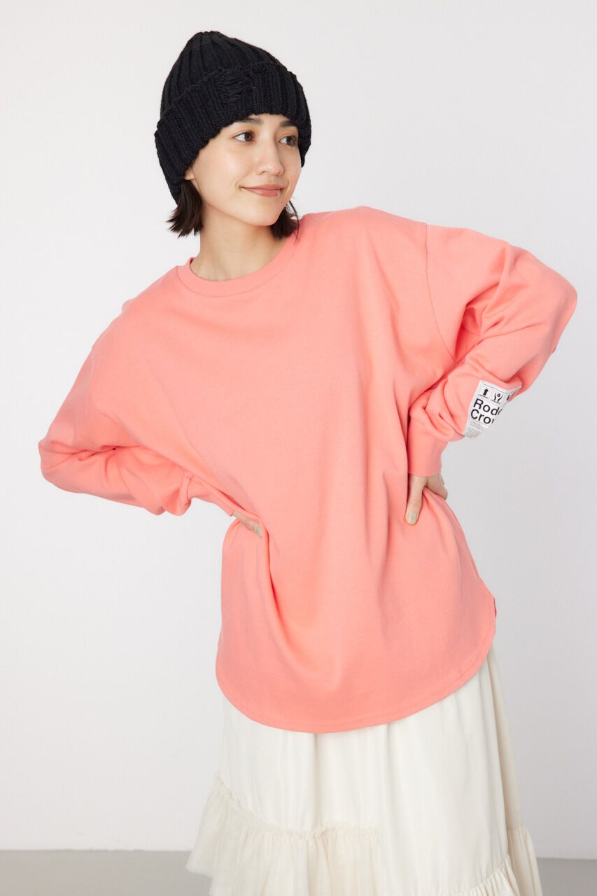 RODEO CROWNS「ネームパッチリラックスロングTシャツ」|Tシャツ・カットソー|L/RED1