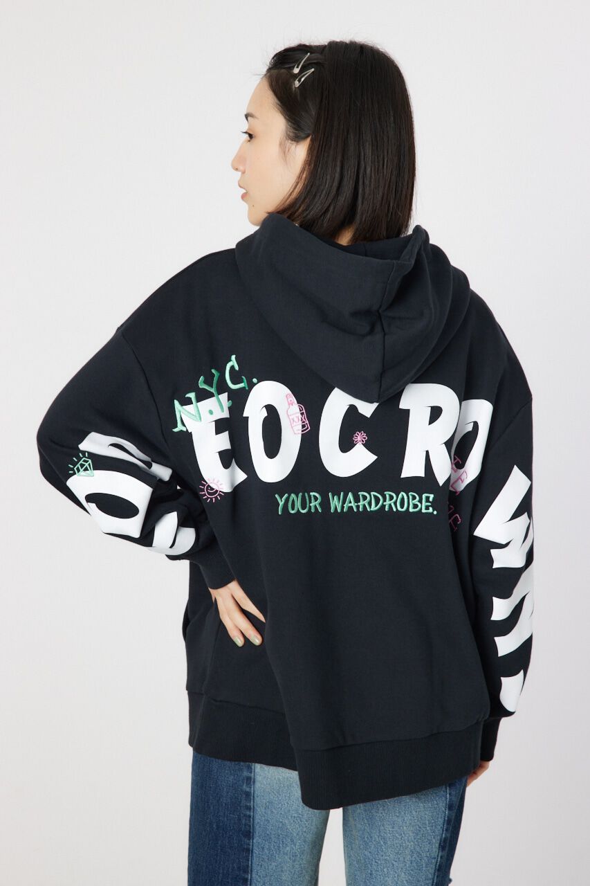 RODEO CROWNS「SKETCH LOGO ジップパーカー」|パーカー|BLK