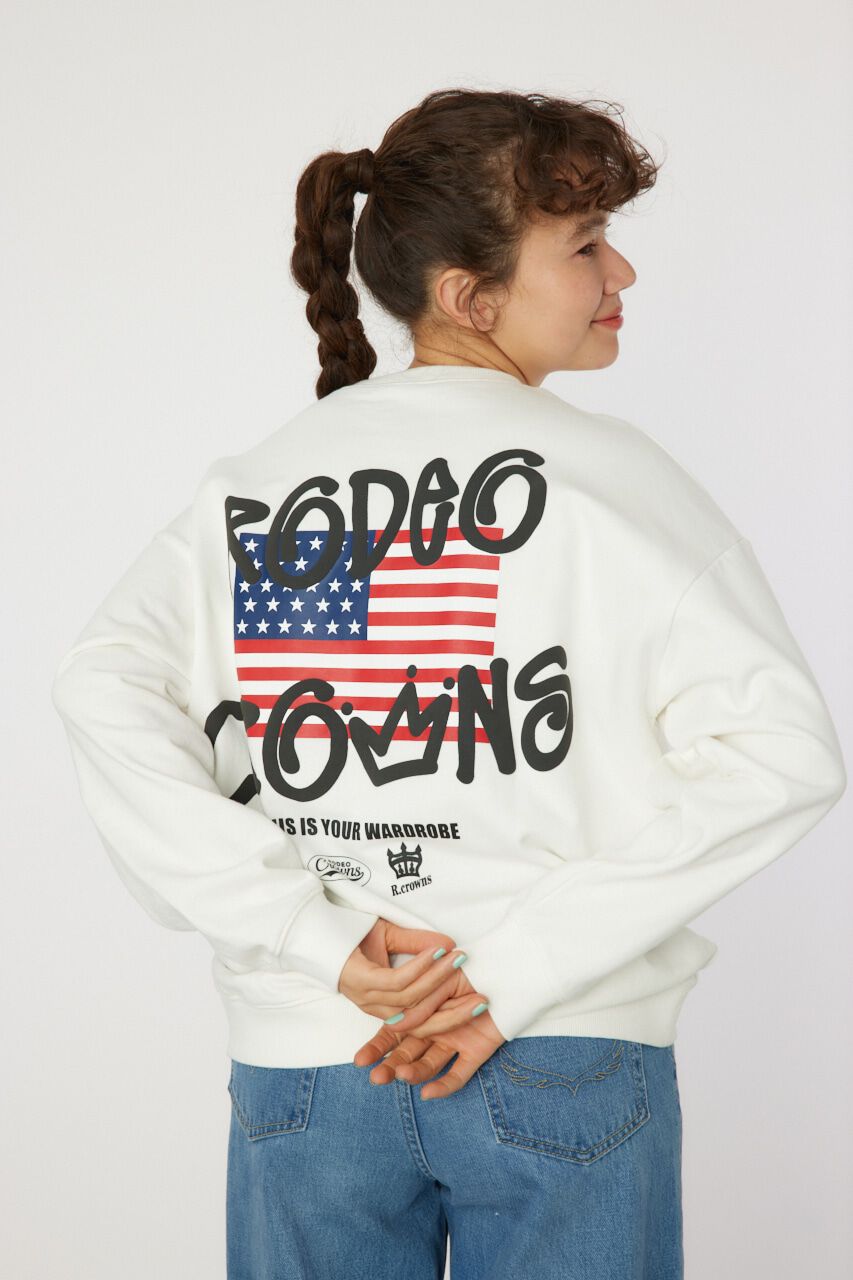 RODEO CROWNS「graffiti flagスウェットトップス」|パーカー|O/WHT1