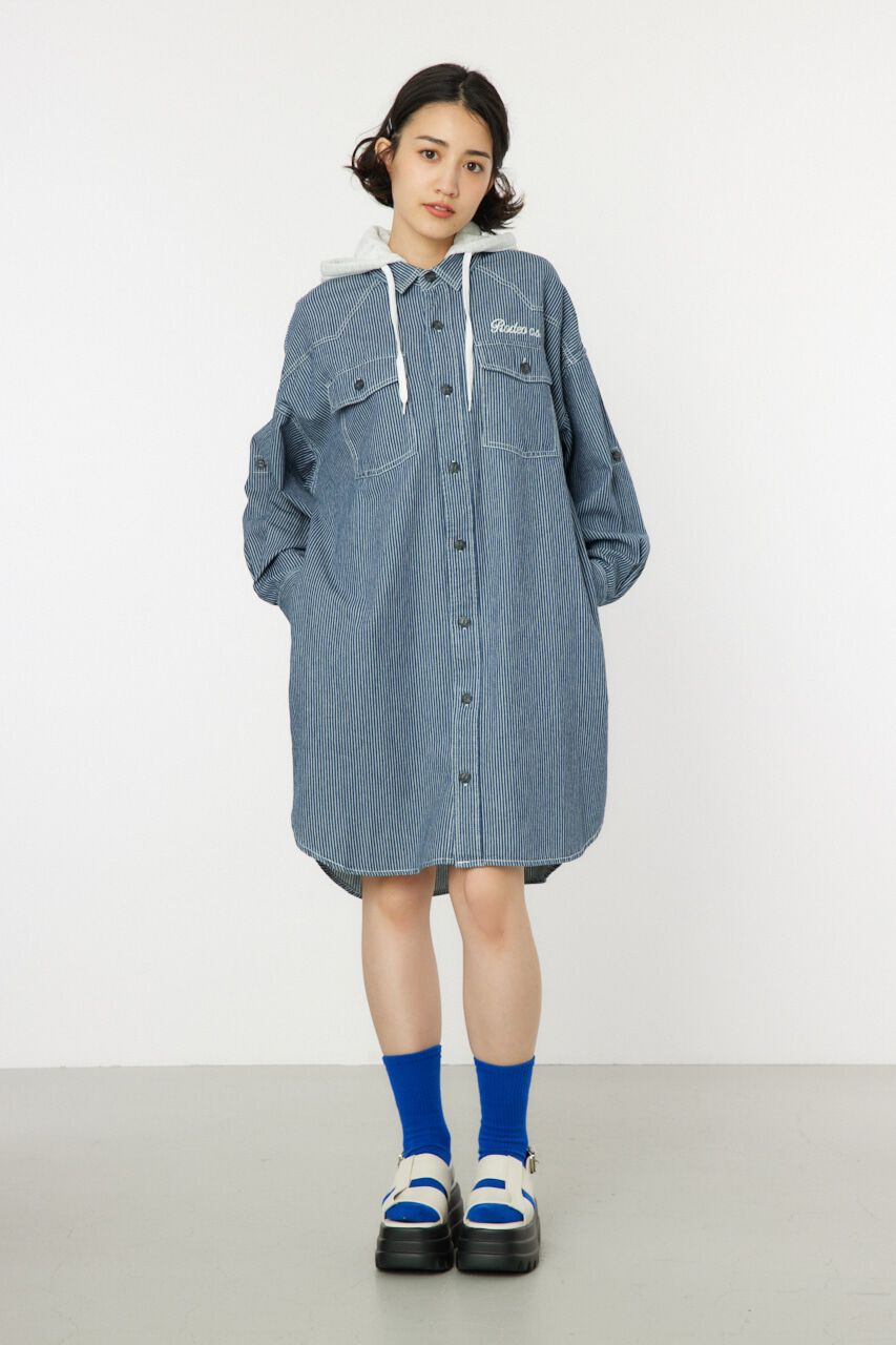 RODEO CROWNS「ウエスタンシャツワンピース」|ワンピース|柄BLU5