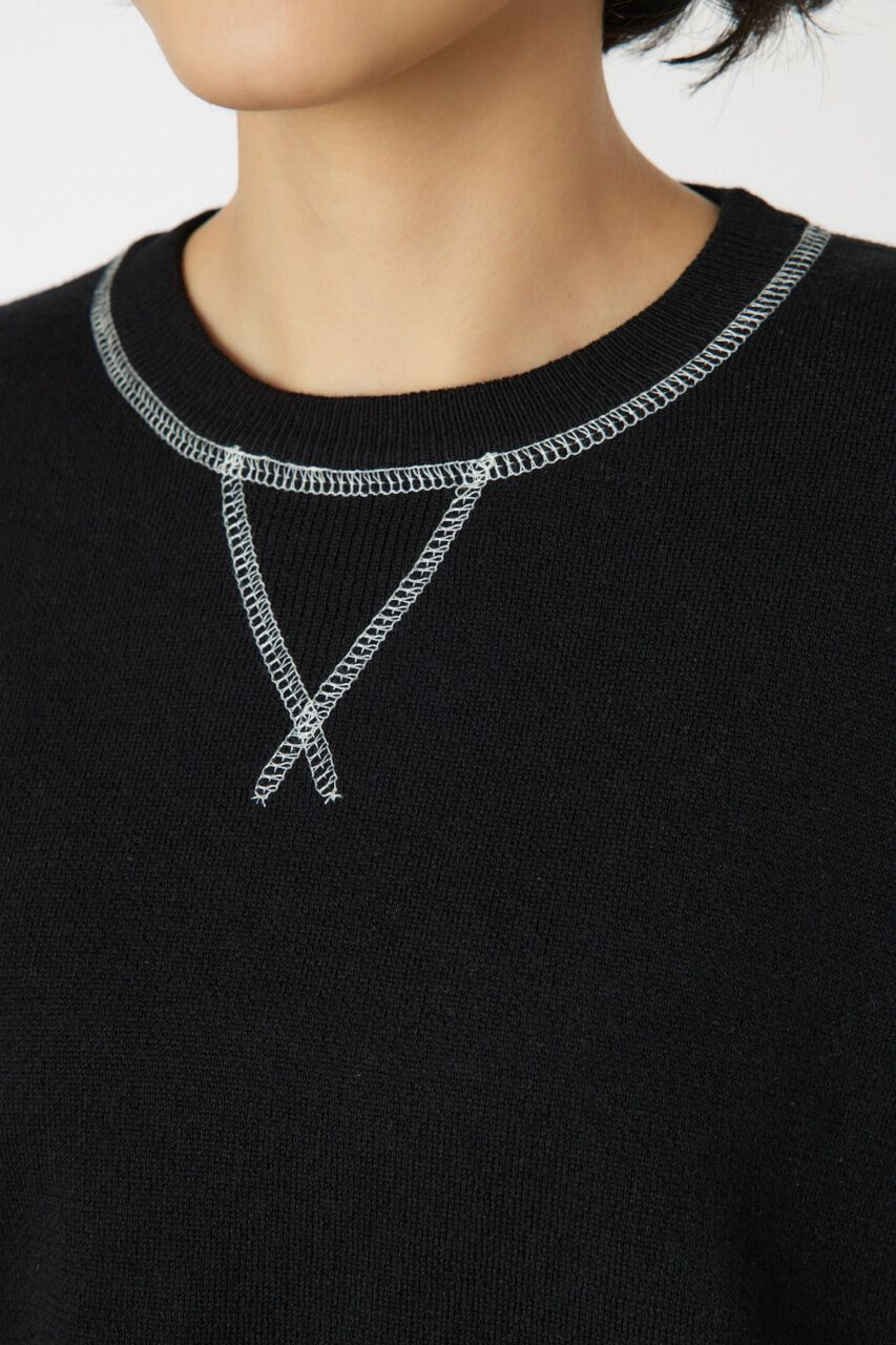 RODEO CROWNS「スウェットライクカラーステッチニットトップス」|ニット・セーター|