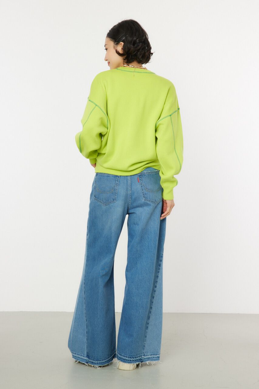 RODEO CROWNS「スウェットライクカラーステッチニットトップス」|ニット・セーター|