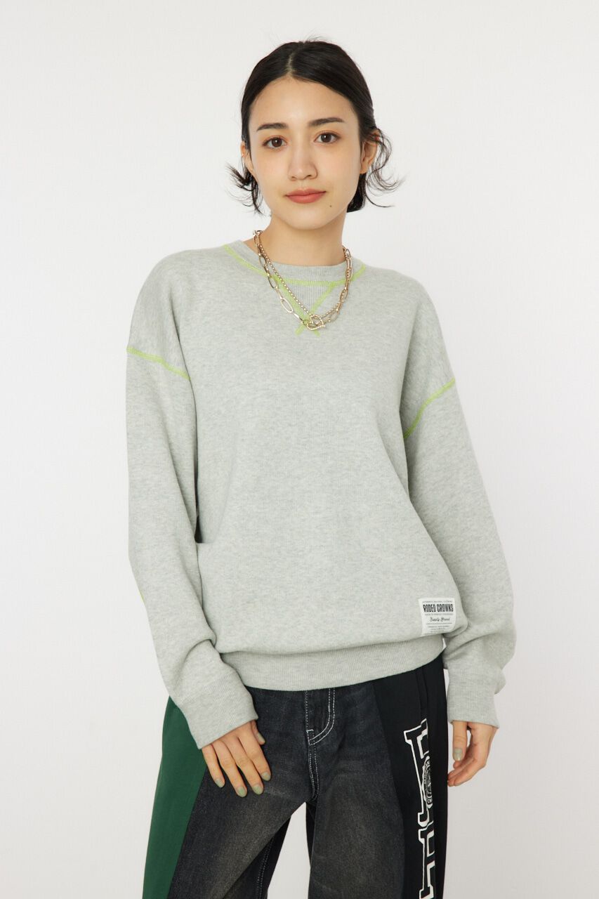RODEO CROWNS「スウェットライクカラーステッチニットトップス」|ニット・セーター|T.GRY