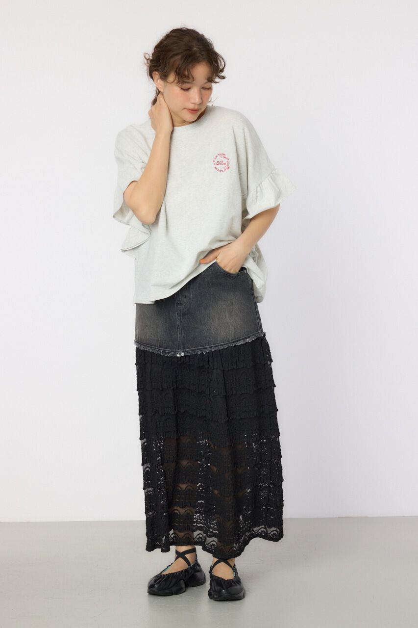 RODEO CROWNS「デニム&times;レーススカート」|スカート|
