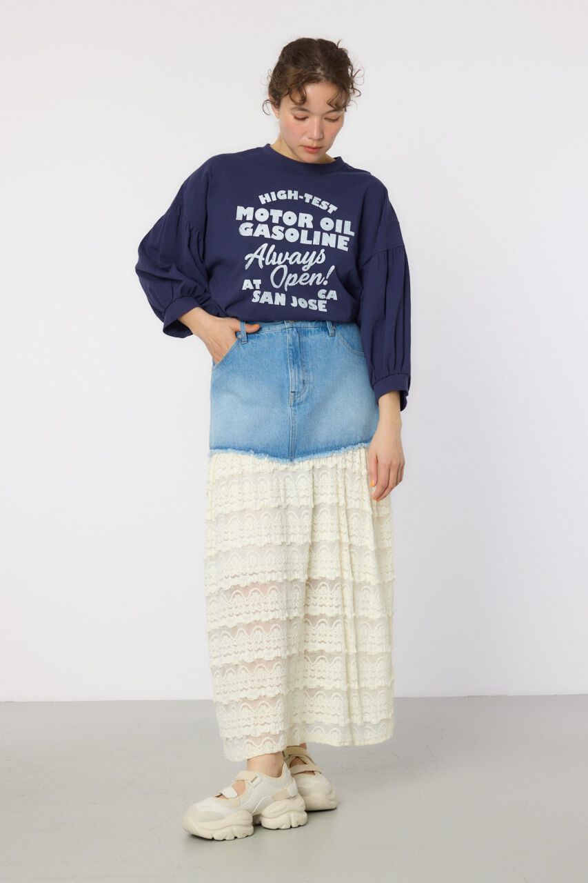 RODEO CROWNS「デニム&times;レーススカート」|スカート|