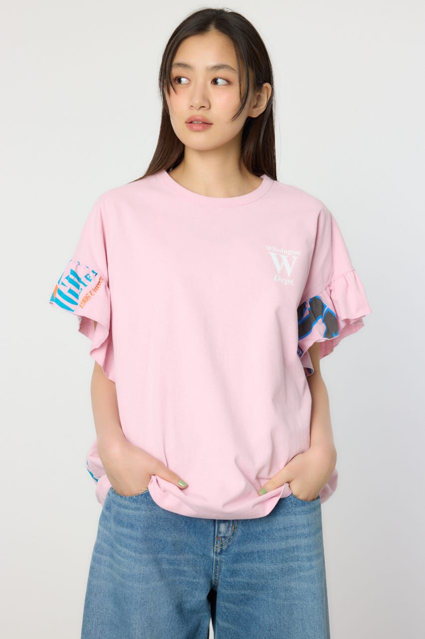 RODEO CROWNS「カスタムリメイクフリルアームトップス」|Tシャツ・カットソー|L/PNK1